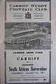 Cardiff South Africa Universities 1957 memorabilia